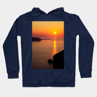 Golden Sunset On Santorini Island Hoodie